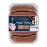 M&S beef and pepper sausages 360g, imported from the UK