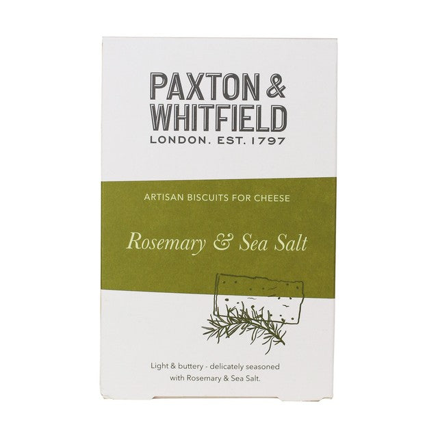 Paxton & Whitfield rosemary and seasalt crackers 150g, imported from the UK