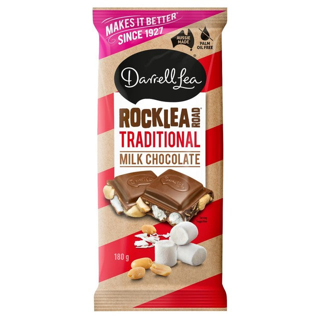 Darrell Lea Rocklea Road milk chocolate block 180g - British product