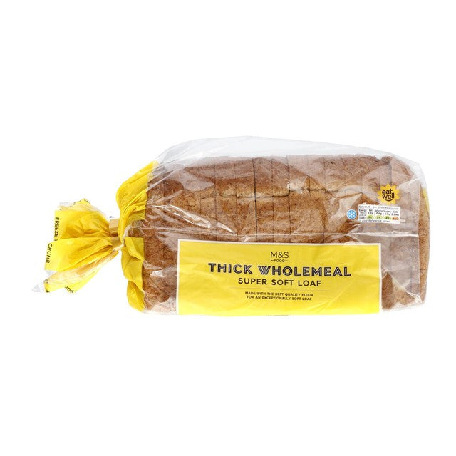 M&S wholemeal thick sliced bread 800g , imported from the UK