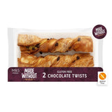 M&S gluten free chocolate twists 2 per pack, imported from the UK