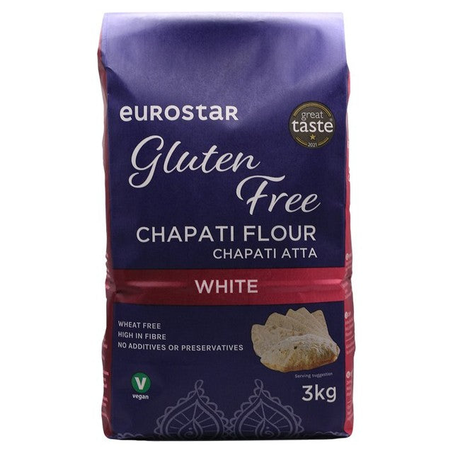 Eurostar gluten free chapati flour white 3kg - British product