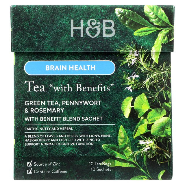 Holland & Barrett brain health green tea 10 tea bag pack, UK version