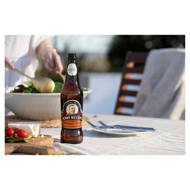 Henry Weston organic medium dry cider 500ml, UK version
