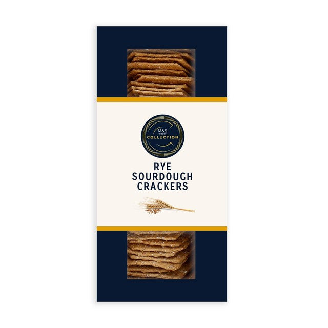 M&S rye sourdough crackers 130g, imported from the UK