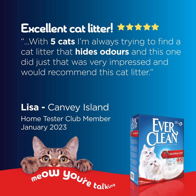 Ever Clean multiple cat clumping litter 10L - British product