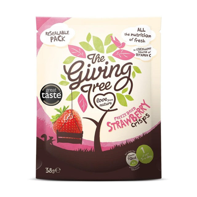 Giving Tree freeze dried strawberry crisps 38g, UK version