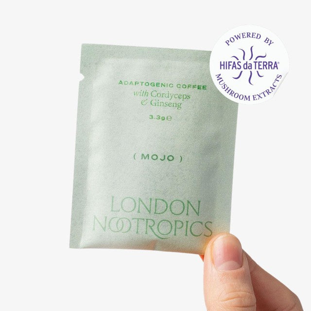 London Nootropics adaptogenic coffee selection box Flow, Zen and Mojo 12 sachets, UK version