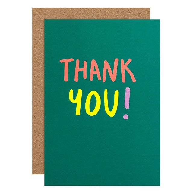 M&S green fun thank you card 10.8cm x 15cm, imported from the UK