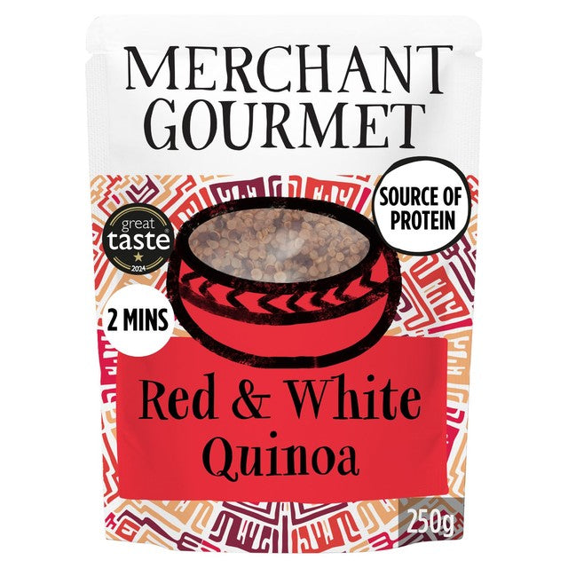 Merchant Gourmet Red & White Quinoa 250g pouch, imported from the UK