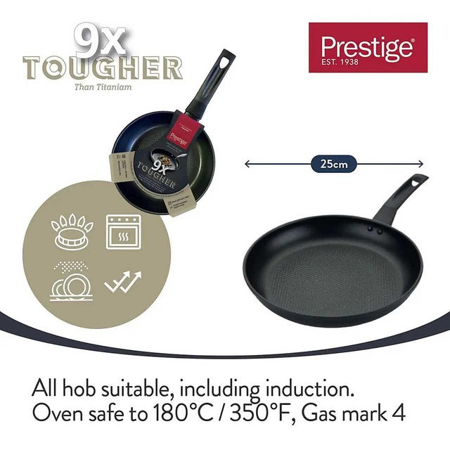 Prestige 9x Tougher Non-Stick Frying Pan 25cm, imported from the UK