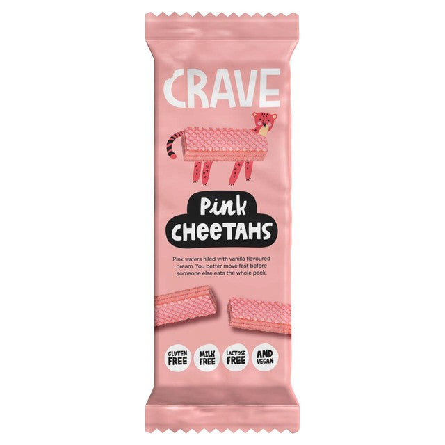 Crave Pink Cheetah wafer biscuits 100g - British product