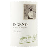 Ingeno Organic Pinot Grigio wine bottle 75cl, UK version