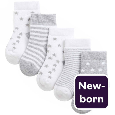 M&S Frottee Sterne Socken Neugeborene Graue Babysocken