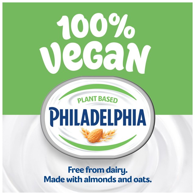 Philadelphia vegan almond oat cream cheese spread 165g, imported from the UK