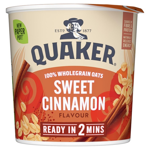 Quaker sweet cinnamon porridge pot 57g (British brand)