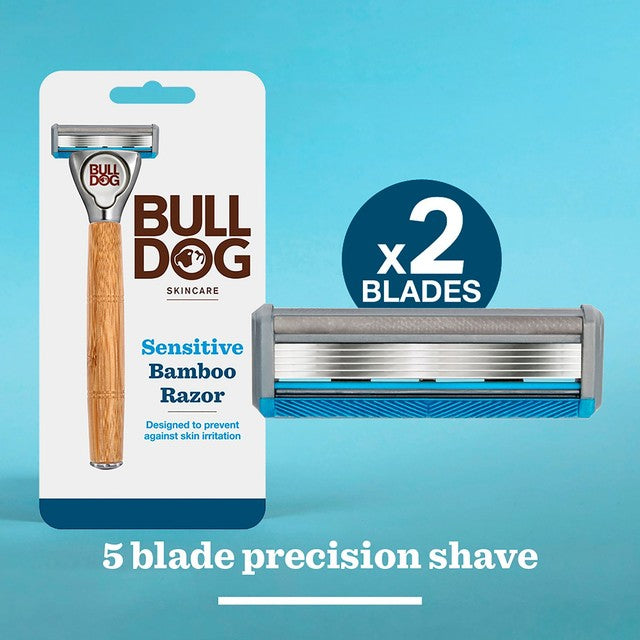 Bulldog Sensitive Bamboo Razor with Brushed Metal Head - British product