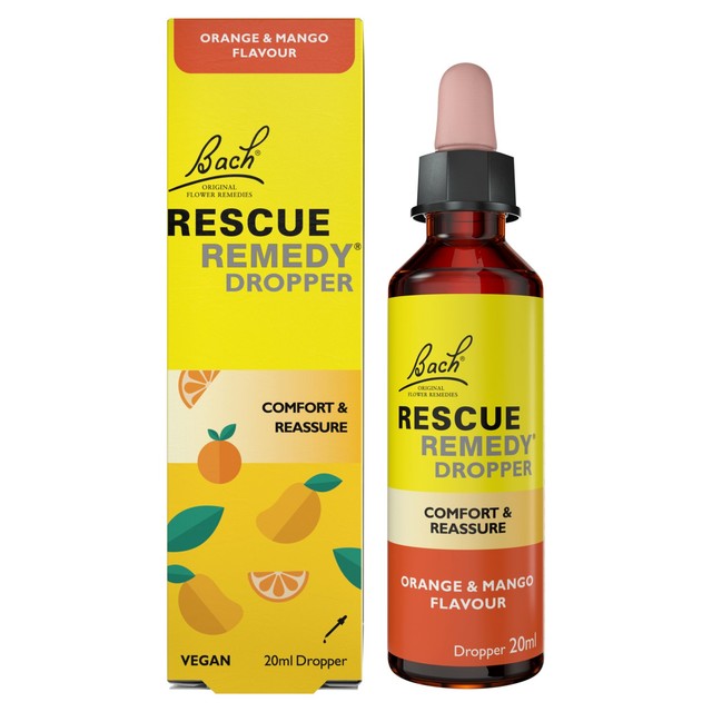 Nelsons Rescue Orange & Mango Dropper flower remedy, imported from the UK