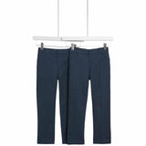 M&S Boys Black Trousers Adjustable Hem 3-4 Years, imported from the UK