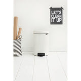 Brabantia white household pedal bin 12L - British product