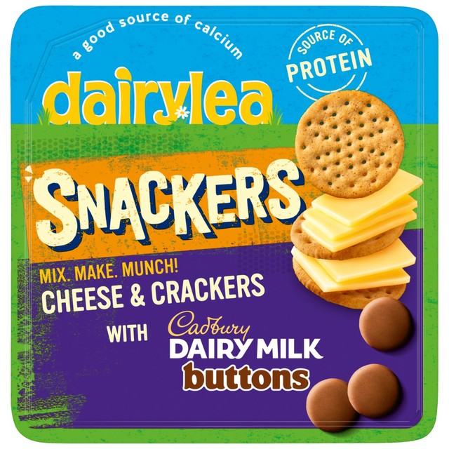 Dairylea cheese and crackers snack with mini chocolate buttons 57.5g - British product
