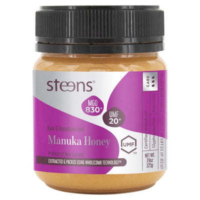 Steens MGO 830 UMF20 zertifizierter Manuka Honig 225g