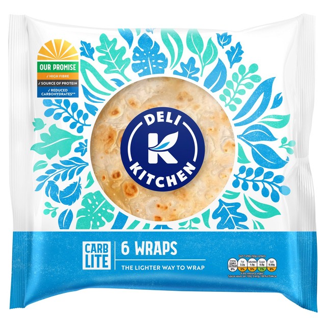 Deli Kitchen Carb Lite tortilla wraps 6 x 50g - British product