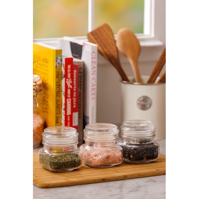 Rayware Kilner Square Push Top Jars 250ml set of 3, UK version