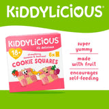 Kiddylicious strawberry, banana & beetroot cookie squares 6 x 24g pack, UK version