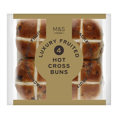 M&S Luxuriöse Frucht-Hot-Cross-Buns 4er-Packung