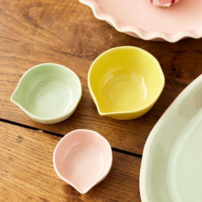 Jamie Oliver Big Love Pinch-Me Pots Sett med 3 steintøy serverings- og måleskåler 11x10x5cm
