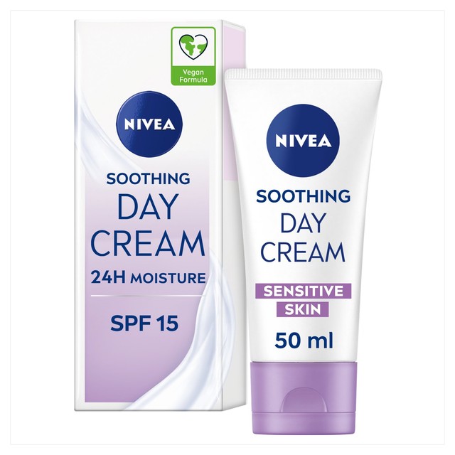 NIVEA Day Cream Moisturiser Sensitive Skin 50ml, imported from the UK