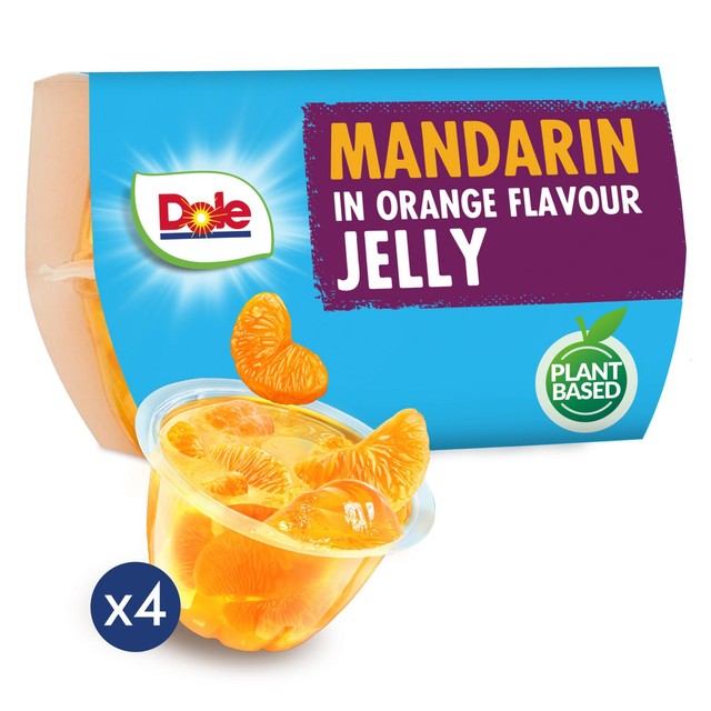 Dole mandarin segments in orange jelly pots 4 x 123g - British product