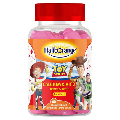 M&S Haliborange Disney Toy Story Calcium & Vitamin D Strawberry Softies Children's Vitamin Supplement 60 per pack- Buy online at McGrocer