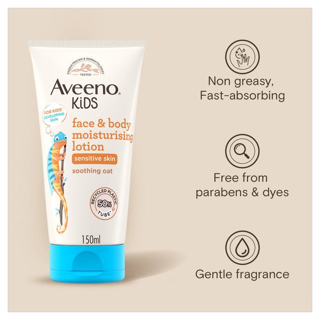 Aveeno Kids Face and Body Moisturising Lotion for Sensitive Skin 150ml - British product