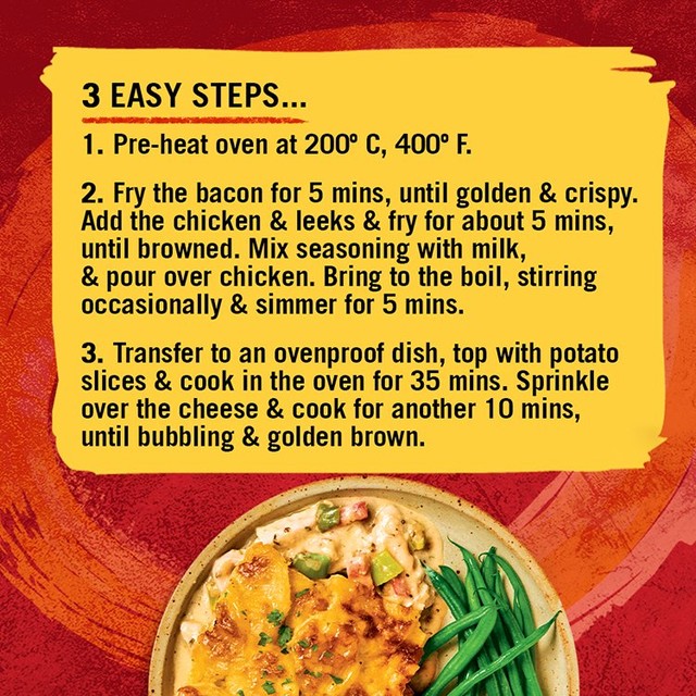 Schwartz Chicken Bacon & Potato Pie recipe mix 35g (British brand)