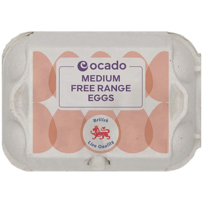 Lot d'œufs moyens de poules élevées en plein air Ocado de 6