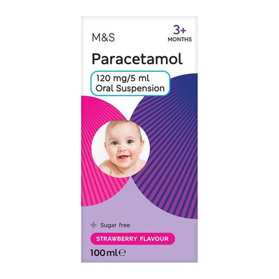M&S M&S Paracetamol Strawberry Flavour Children's Paediatric Suspension 100ml- Buy online at McGrocer