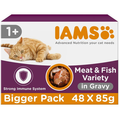 Iams Delights Adult Land & Sea Collection Gravy Wet Cat Food 48 x 85g