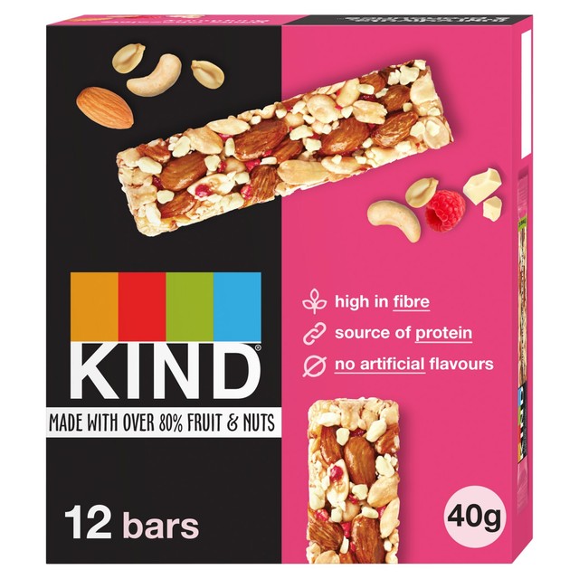 KIND White Chocolate Raspberry granola bar 40g, UK version