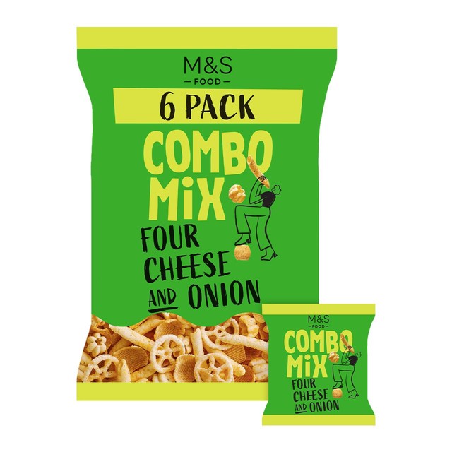 M&S cheese and onion combo mix crisps multipack, imported from the UK