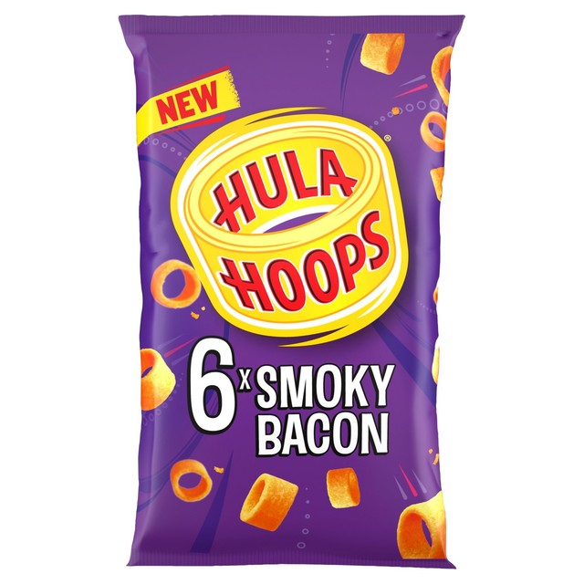 Hula Hoops Smokey Bacon potato rings multipack snack, UK version