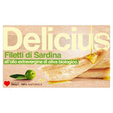 Delicius sardine fillets in organic extra virgin olive oil 90g - British product