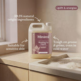 Miniml washing up liquid Rhubarb & Lemon 5L, imported from the UK