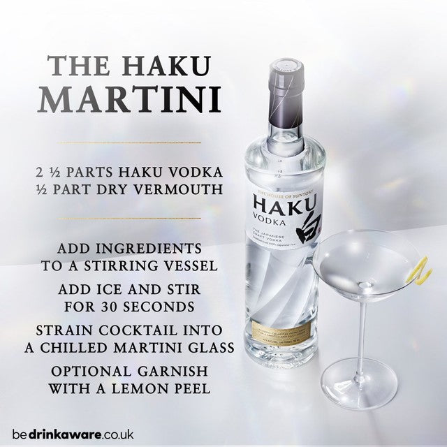 Haku Japanese Craft Vodka 70cl, UK version bottles