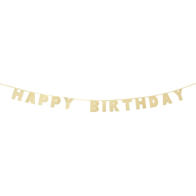 Talking Tables gold happy birthday garland 3m (British brand)