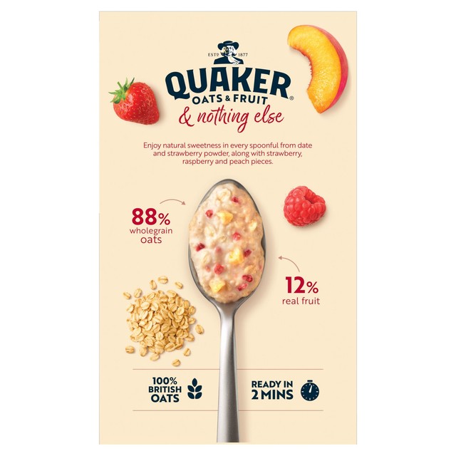 Quaker Summer Berries Porridge Sachets 264g, imported from the UK