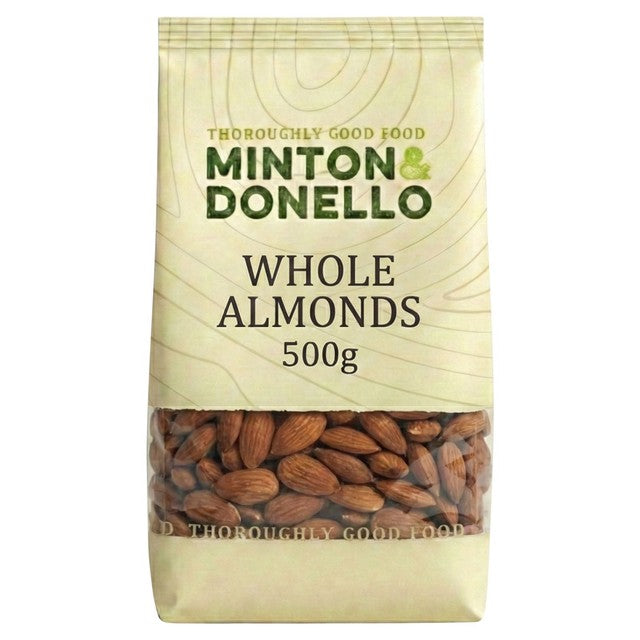 Minton & Donello whole almonds 500g, imported from the UK