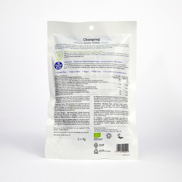 Clearspring Organic Seaveg Crispies Original 5 x 4g multipack - British product