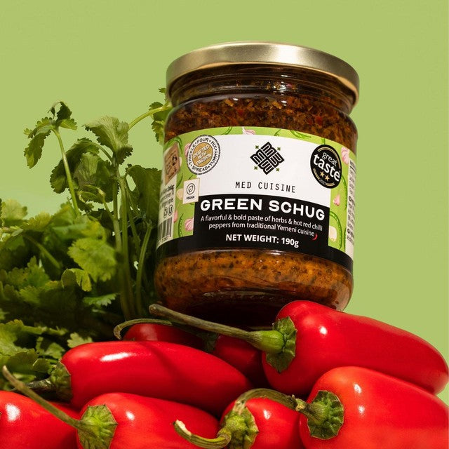 Med Cuisine Green Schug spicy paste 190g, UK version
